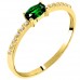 Χρυσό δαχτυλίδι Κ14 με πράσινο οβάλ ζιργκόν